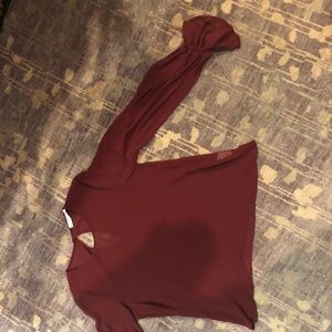 Lush see through ruffled sleeve top